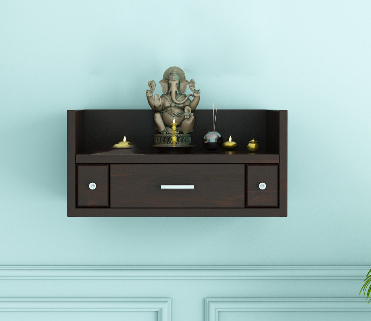 Tavero Sheesham Wood Home Temple (Honey Finish)