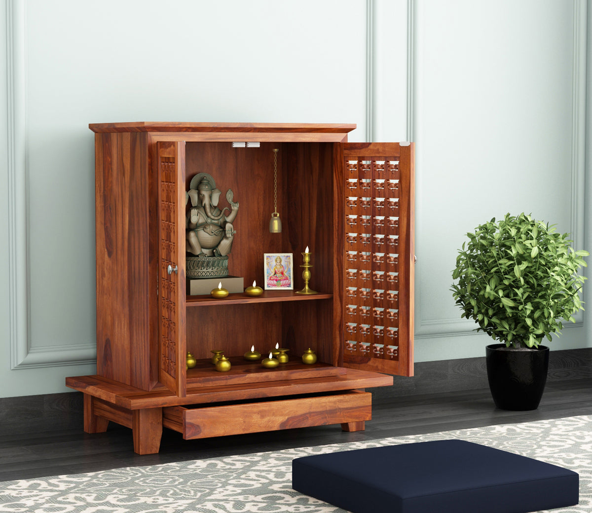 Auryn Sheesham Wood Home Temple (Honey Finish)