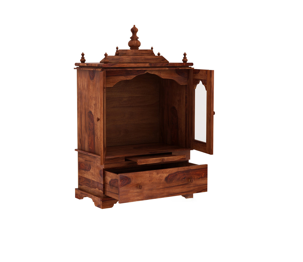 Rivano Sheesham Wood Home Temple (Honey Finish)