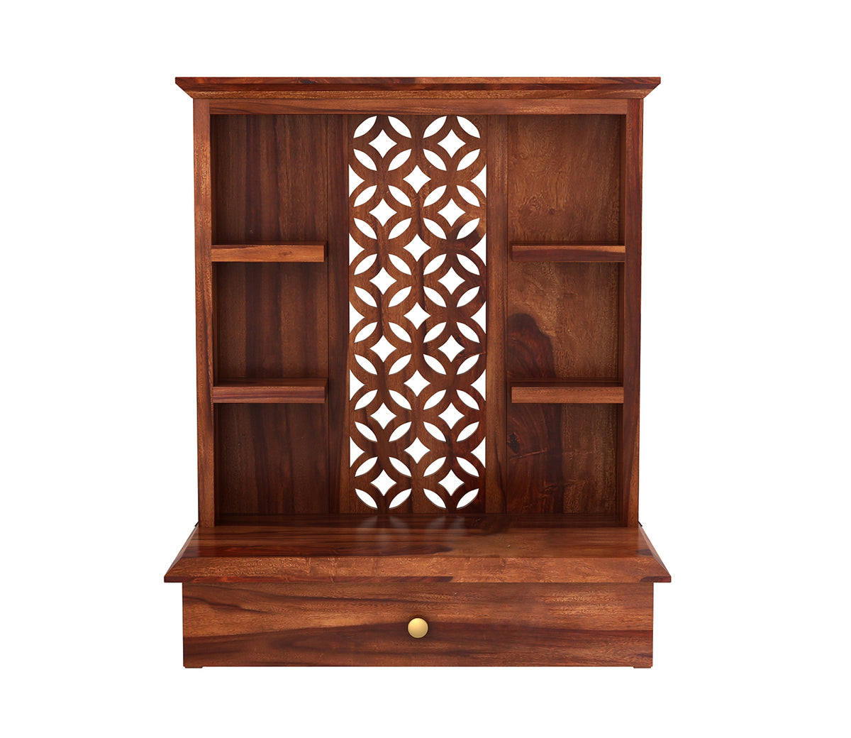 Zentrova Sheesham Wood Home Temple (Honey Finish)