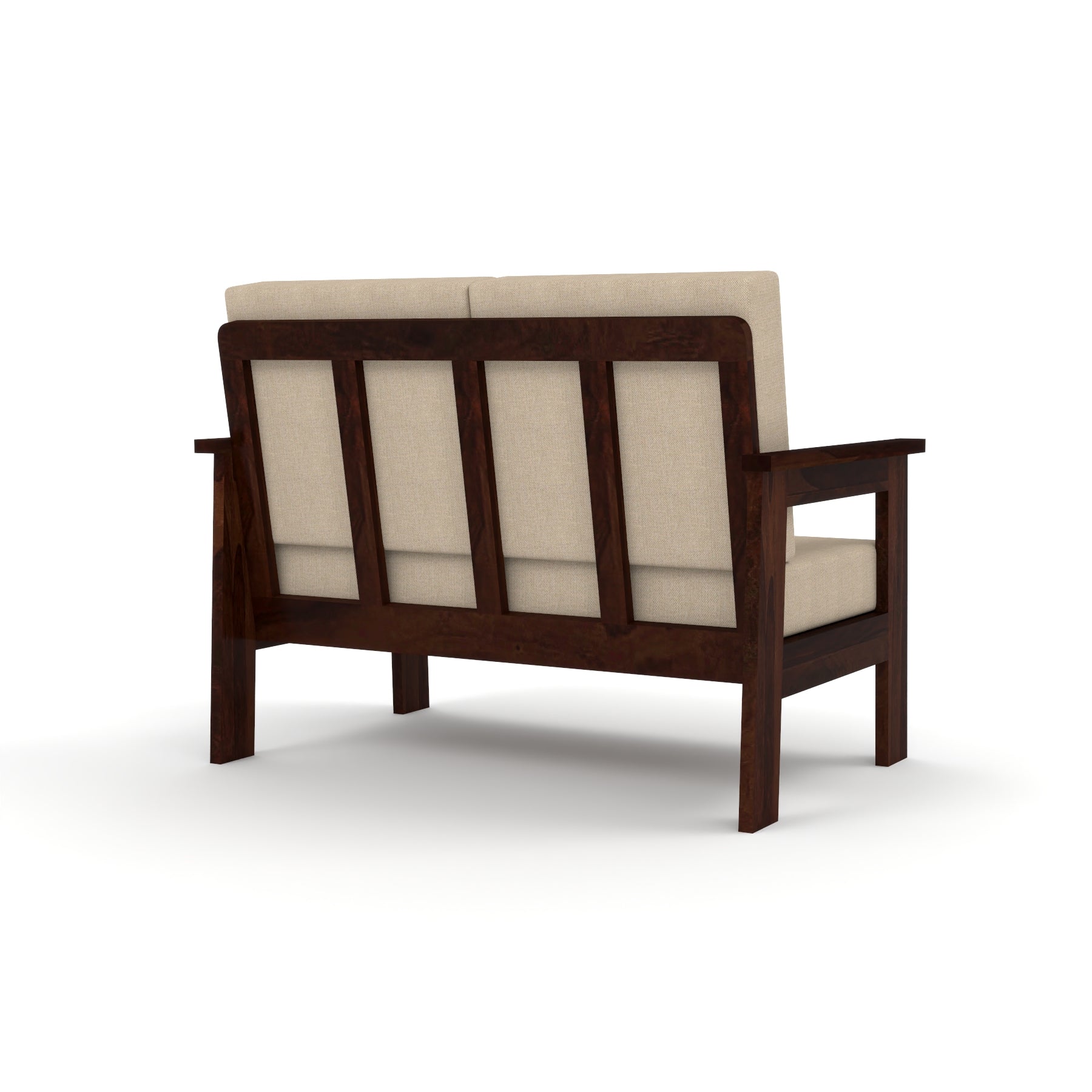 Slinny 6 Seater Solid Wood Sofa (Walnut Finish)