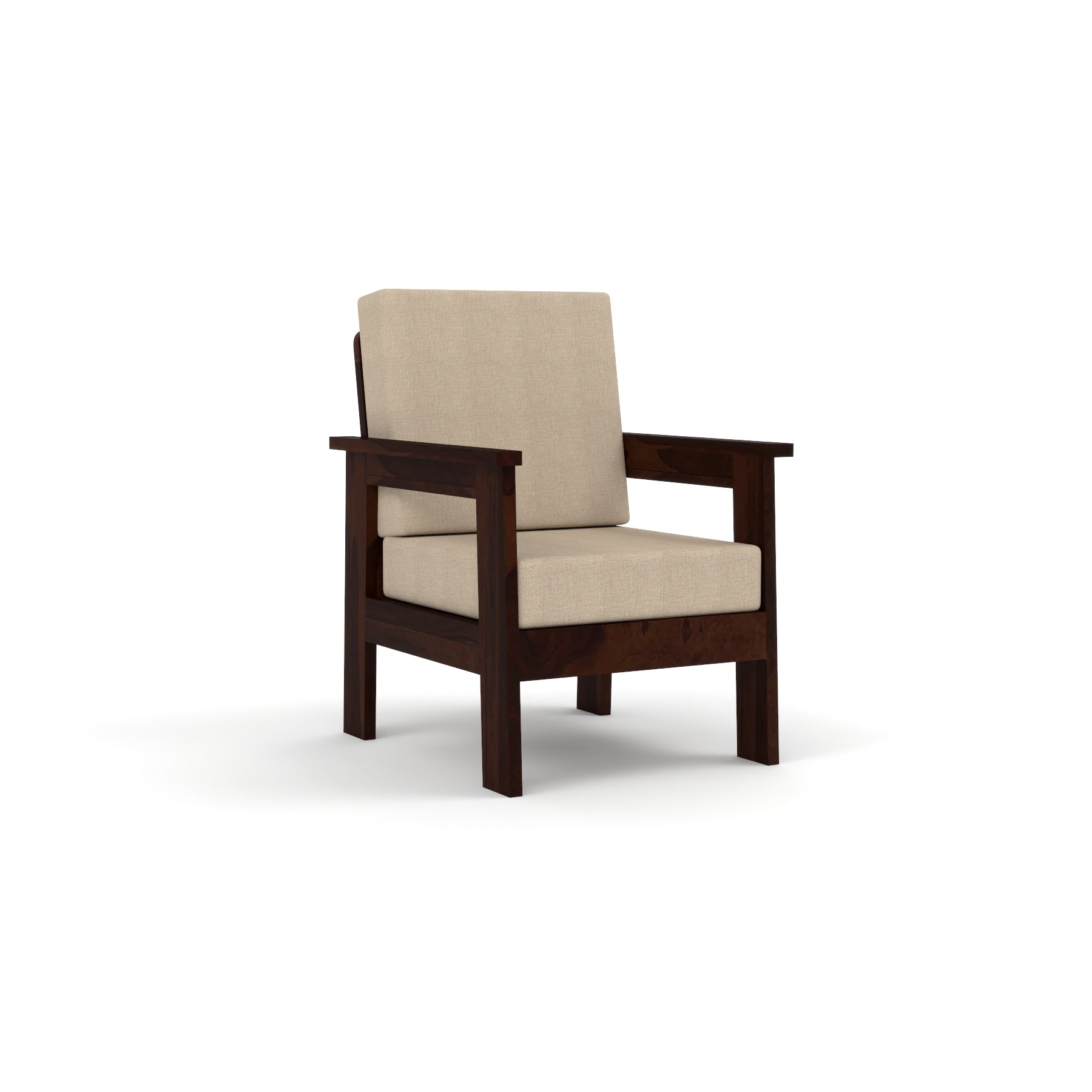 Slinny 5 Seater Solid Wood Sofa (Walnut Finish)