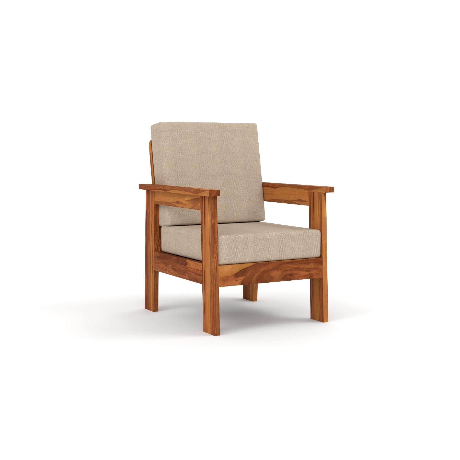 Slinny 5 Seater Solid Wood Sofa (Honey Finish)