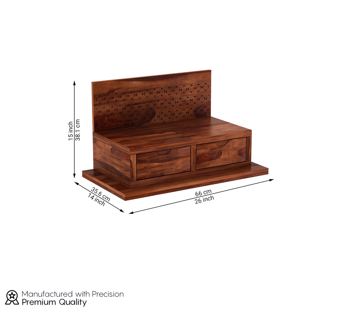 Kryvon Sheesham Wood Home Temple (Honey Finish)