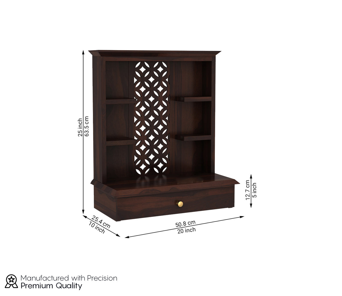 Zentrova Sheesham Wood Home Temple (Honey Finish)