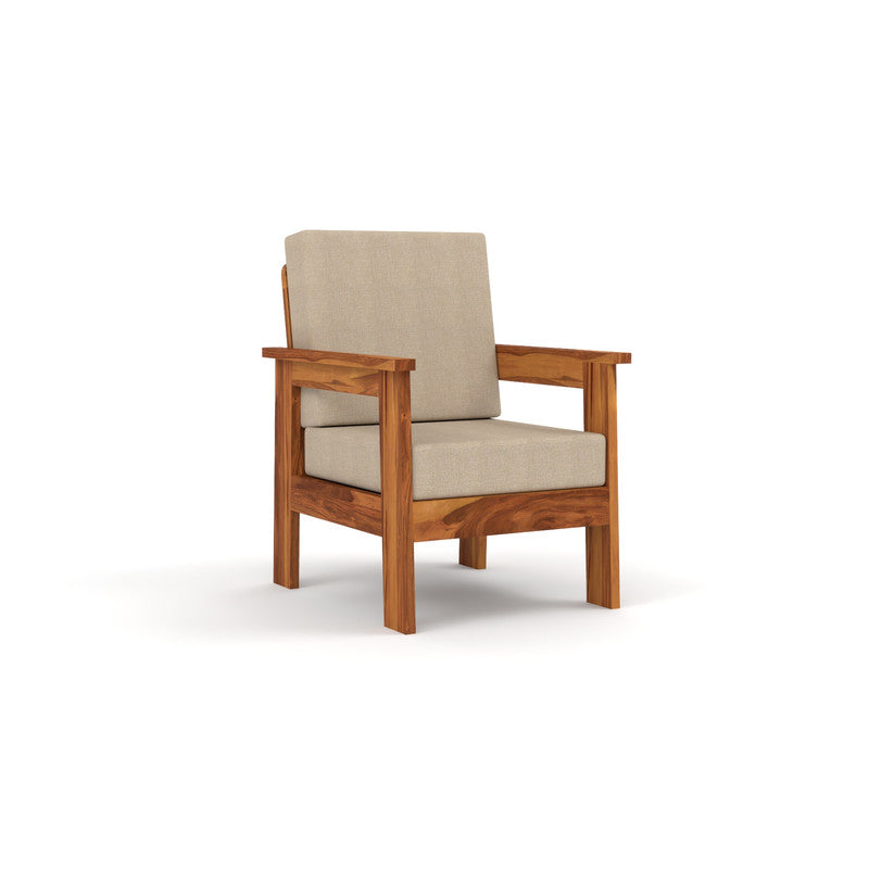 Slinny 1 Seater Solid Wood Sofa (Honey Finish)