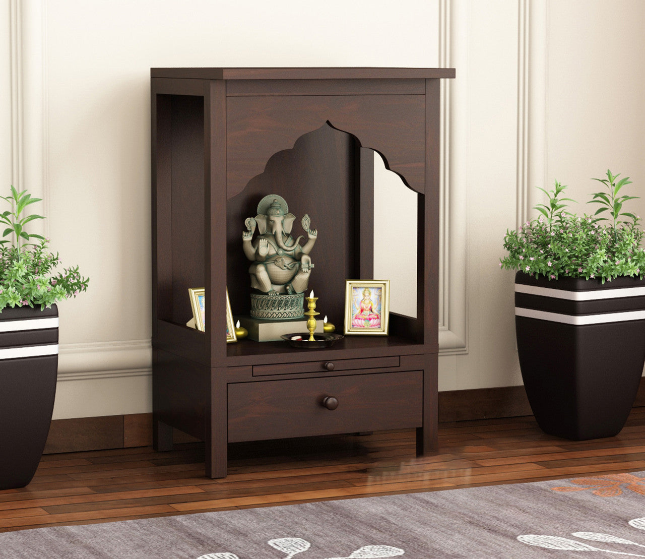 Orynox Sheesham Wood Home Temple (Honey Finish)
