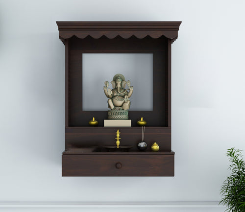 Melvoro Sheesham Wood Home Temple (Honey Finish)