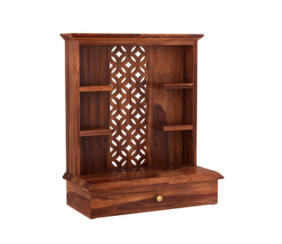Zentrova Sheesham Wood Home Temple (Honey Finish)