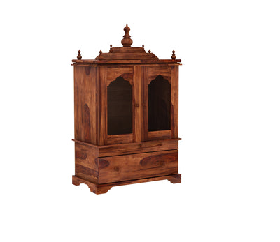 Rivano Sheesham Wood Home Temple (Honey Finish)
