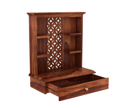 Zentrova Sheesham Wood Home Temple (Honey Finish)