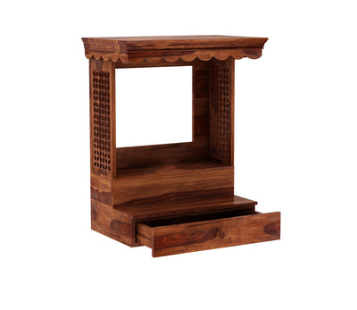 Melvoro Sheesham Wood Home Temple (Honey Finish)
