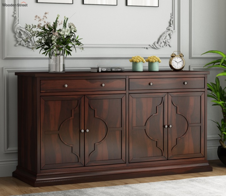 Yokriayn Sheesham Wood Cabinet and Sideboard (Walnut Finish)