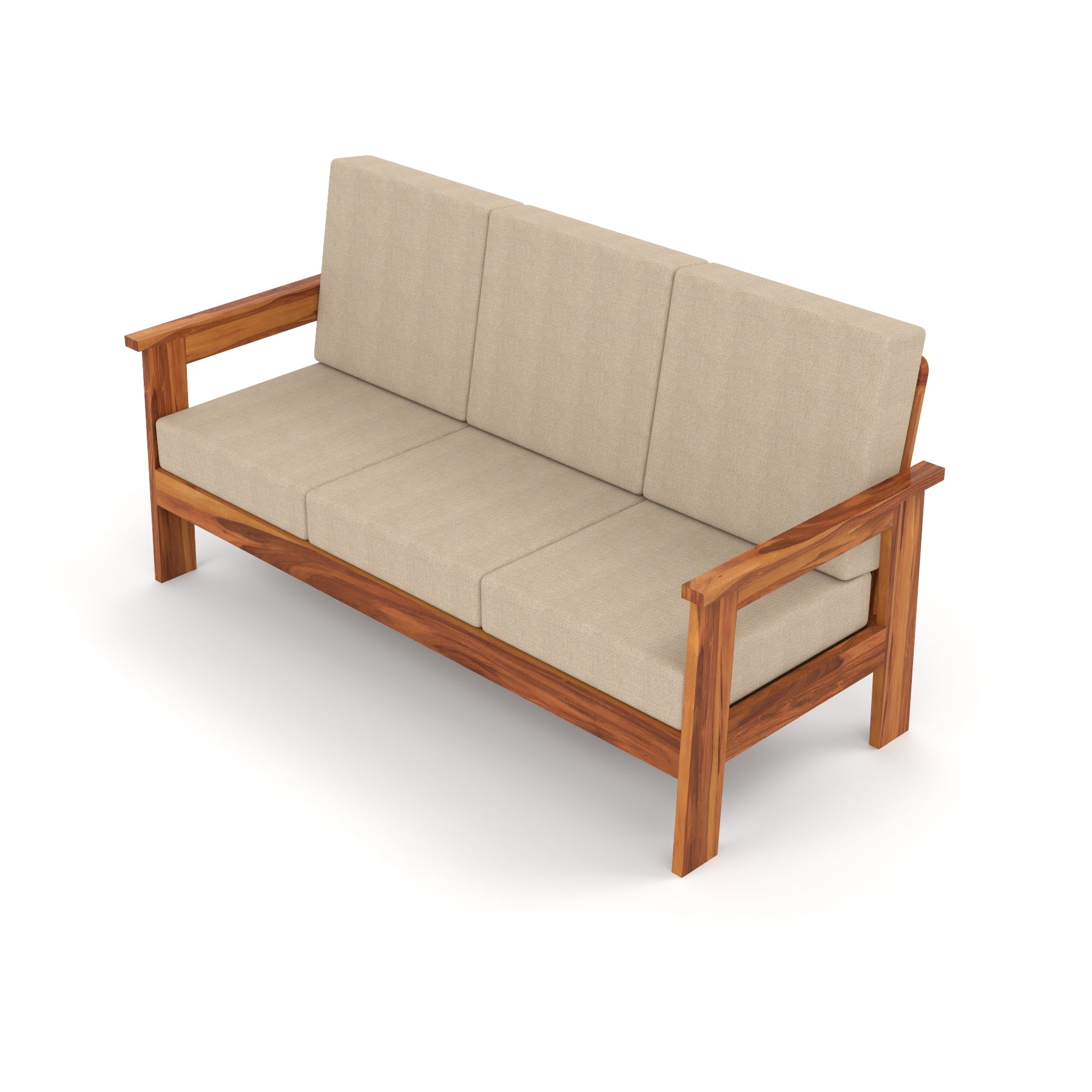 Slinny 7 Seater Solid Wood Sofa (Honey Finish)