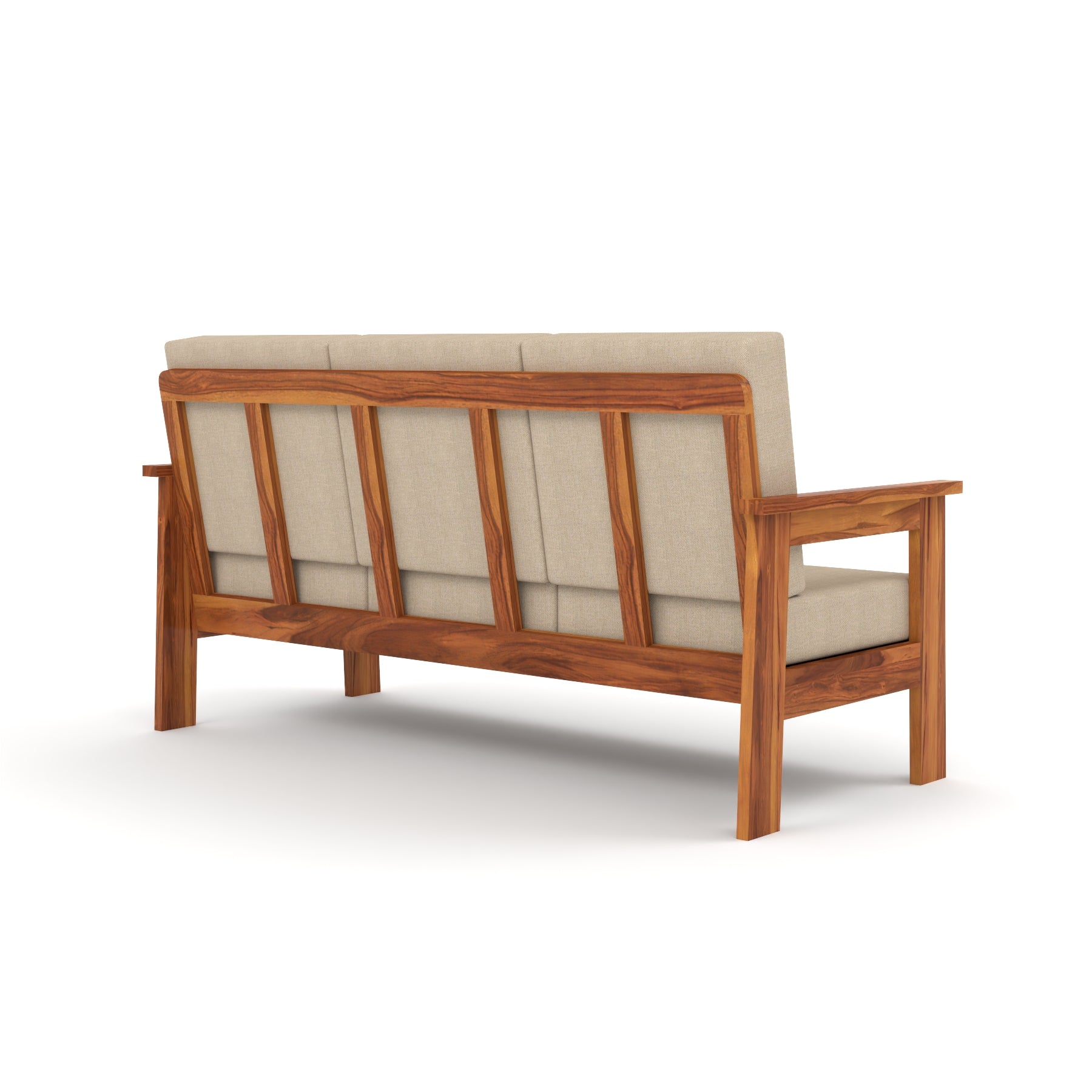 Slinny 6 Seater Solid Wood Sofa (Honey Finish)