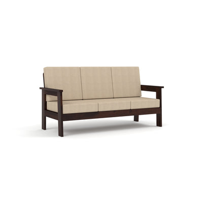 Slinny 6 Seater Solid Wood Sofa (Walnut Finish)