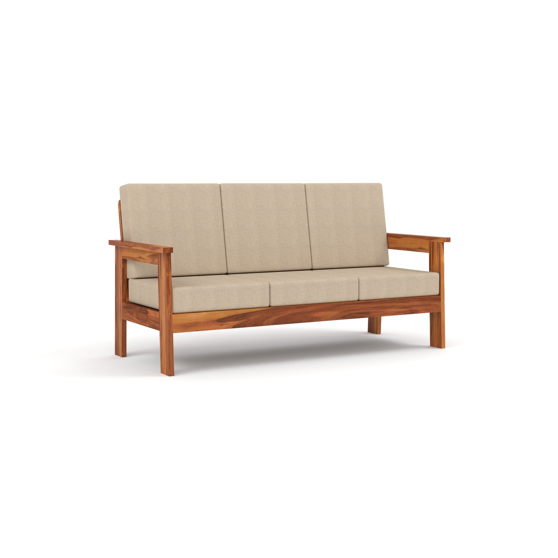 Slinny 7 Seater Solid Wood Sofa (Honey Finish)