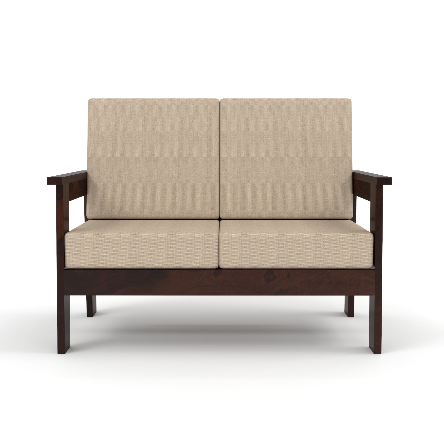 Slinny 7 Seater Solid Wood Sofa (Walnut Finish)