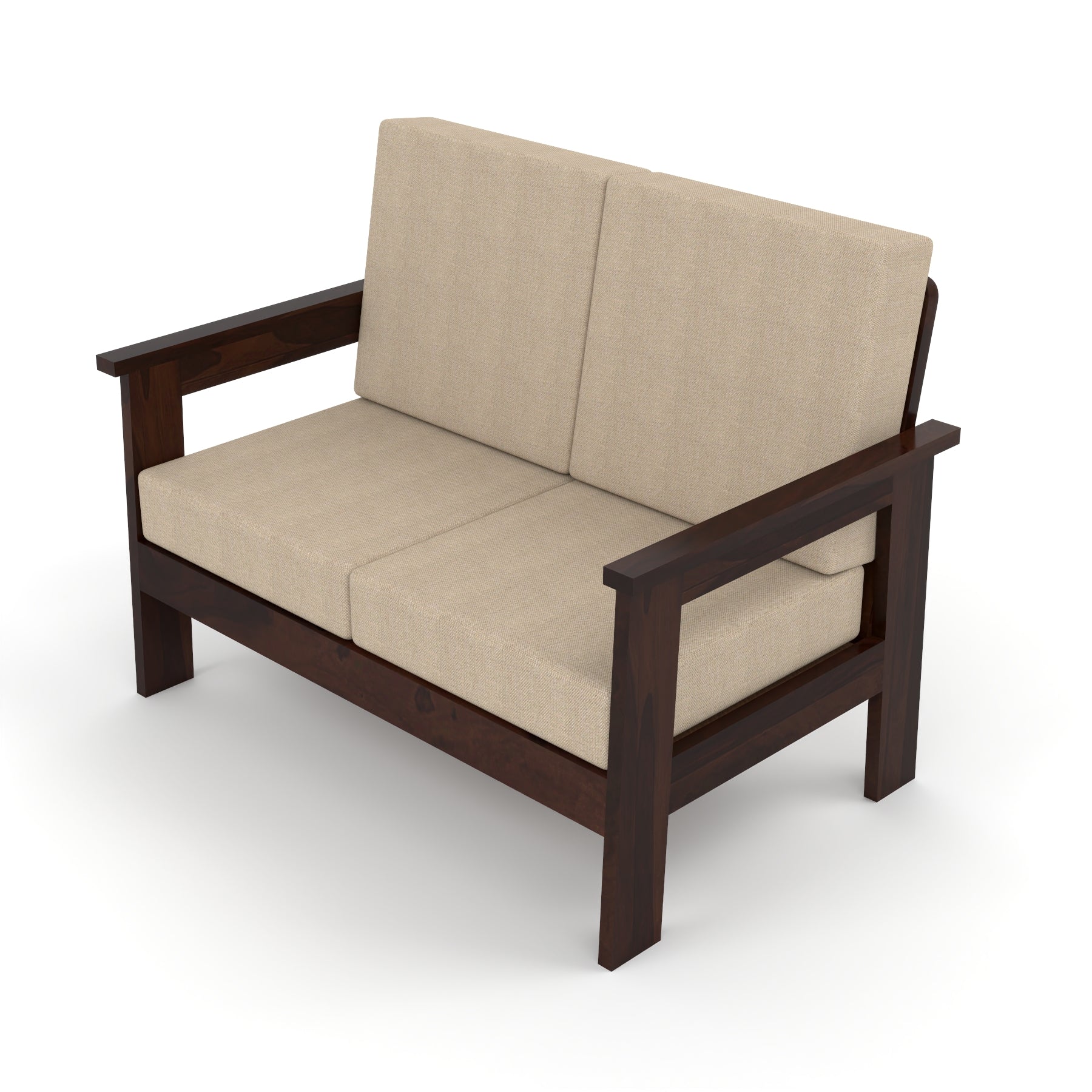 Slinny 6 Seater Solid Wood Sofa (Walnut Finish)