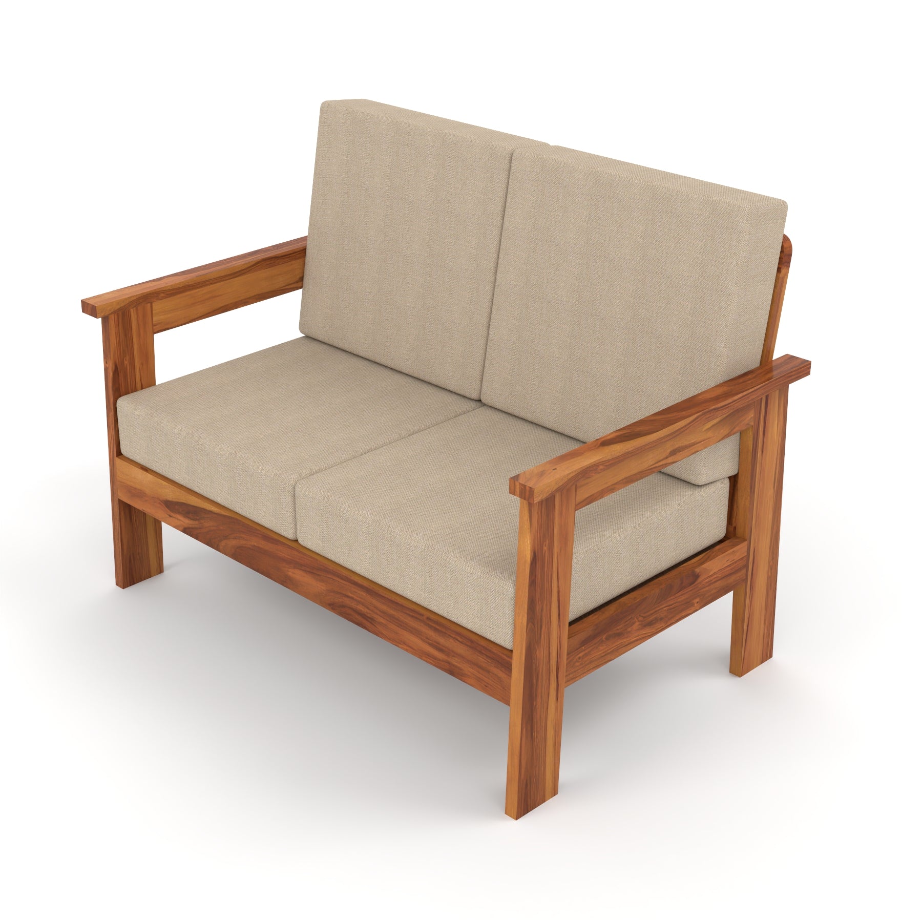 Slinny 7 Seater Solid Wood Sofa (Honey Finish)