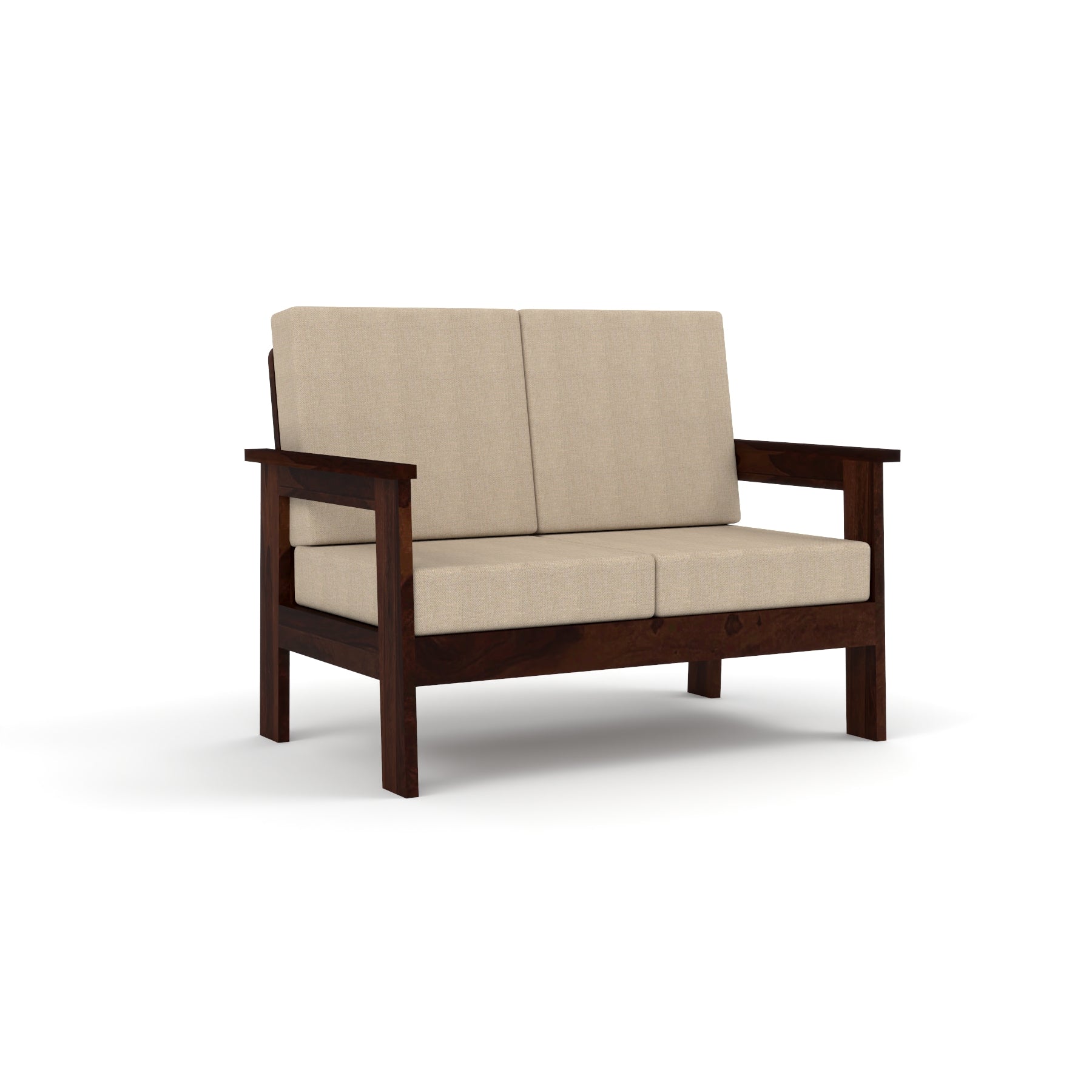 Slinny 7 Seater Solid Wood Sofa (Walnut Finish)