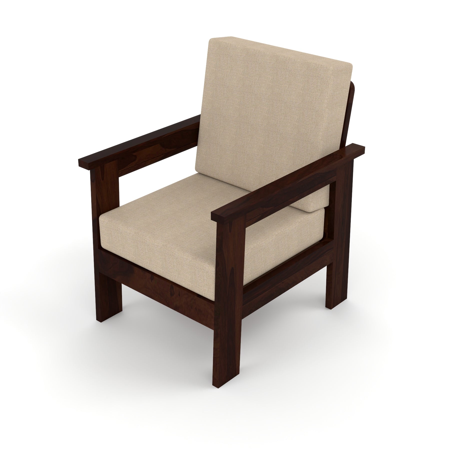Slinny 6 Seater Solid Wood Sofa (Walnut Finish)