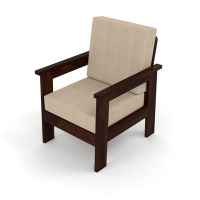 Slinny 5 Seater Solid Wood Sofa (Walnut Finish)