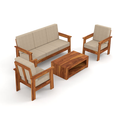 Slinny 5 Seater Solid Wood Sofa (Honey Finish)
