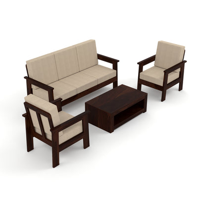 Slinny 5 Seater Solid Wood Sofa (Walnut Finish)