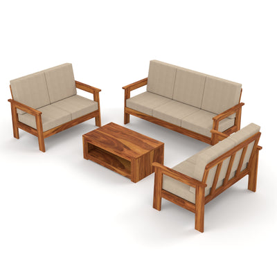 Slinny 7 Seater Solid Wood Sofa (Honey Finish)