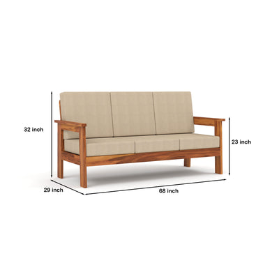 Slinny 6 Seater Solid Wood Sofa (Honey Finish)