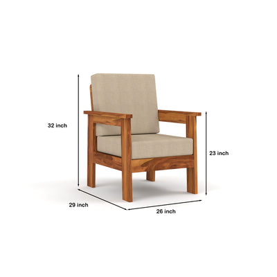 Slinny 6 Seater Solid Wood Sofa (Honey Finish)
