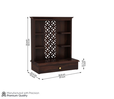 Zentrova Sheesham Wood Home Temple (Honey Finish)