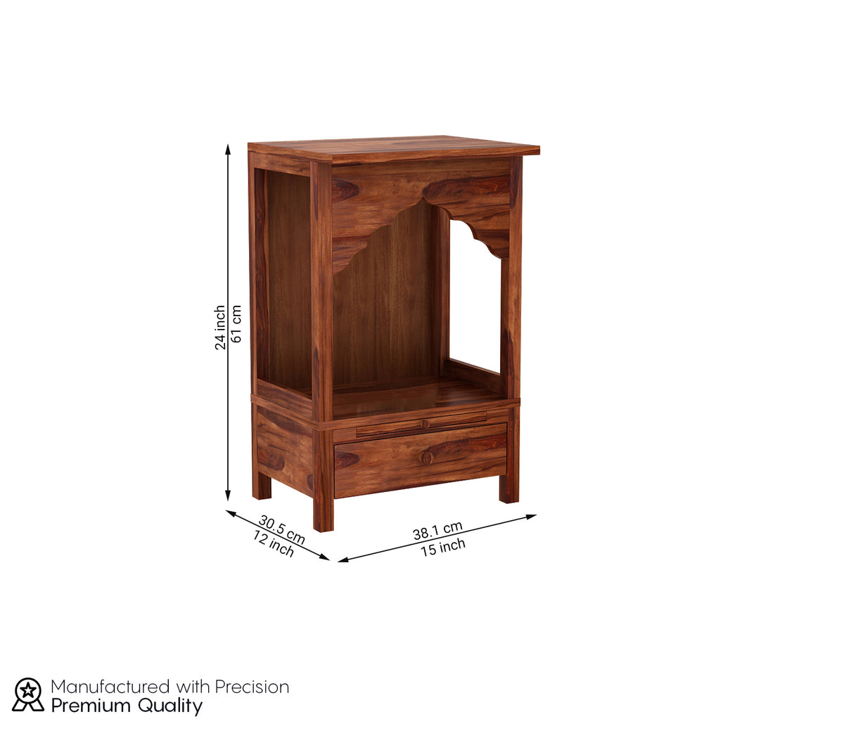Orynox Sheesham Wood Home Temple (Honey Finish)