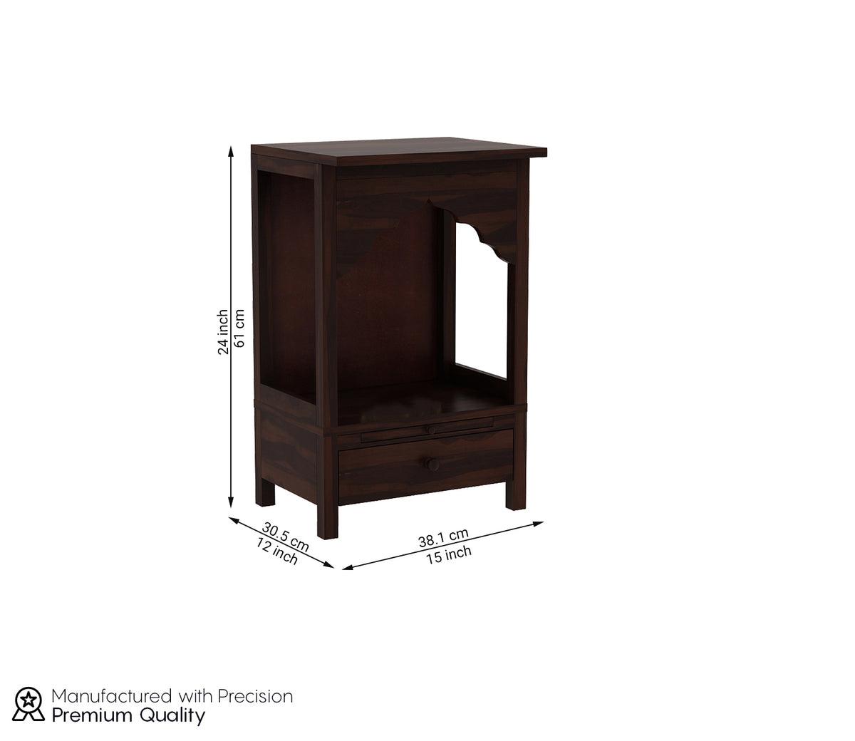 Orynox Sheesham Wood Home Temple (Honey Finish)