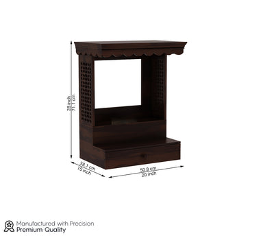 Melvoro Sheesham Wood Home Temple (Honey Finish)